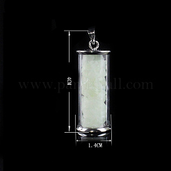 Glass Wishing Bottle with Synthetic Luminaries Stone Pendant Necklace&nbsp;LUMI-PW0001-054-B