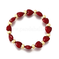 Valentine's Day ABS Imitation Pearl Beads Stretch Bracelets for Women&nbsp;BJEW-D317-08B-G