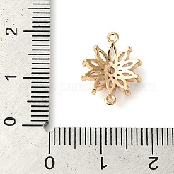 Brass Pave Clear Cubic Zirconia Connector Charms&nbsp;KK-G503-27G