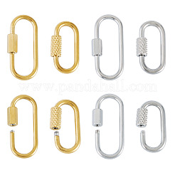 8Pcs 4 Styles 304 Stainless Steel Screw Carabiner Lock Charms&nbsp;STAS-TA0005-52