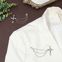 Cross Alloy Rhinestone Lapel Pin Backs&nbsp;JEWB-WH0051-057P