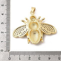 Brass Micro Pave Clear Cubic Zirconia Pendants&nbsp;KK-H267-058G