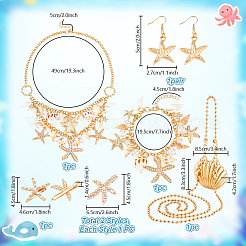 Alloy Dangle Earrings & Crossbody Bags & Bib Necklace & Chain Bracelets & Alligator Hair Clips Sets for Women&nbsp;SJEW-PH0001-22