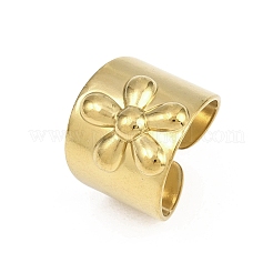 304 Stainless Steel Wide Band Cuff Open Rings for Women&nbsp;RJEW-A102-08G