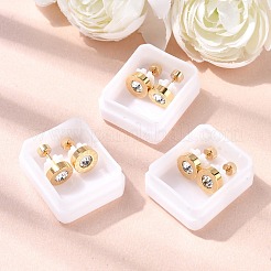 304 Stainless Steel Flat Round Stud Earrings&nbsp;EJEW-F396-01G-02