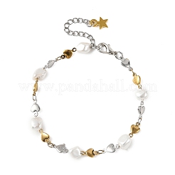 304 Stainless Steel Heart Link Chain Bracelets&nbsp;BJEW-JB14166