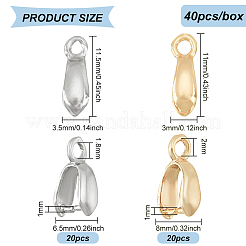 40Pcs 2 Style Brass Ice Pick Pinch Bails&nbsp;KK-BC0009-86