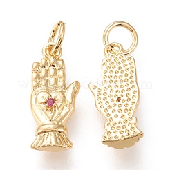 Brass Micro Pave Cubic Zirconia Pendants&nbsp;ZIRC-I044-44G