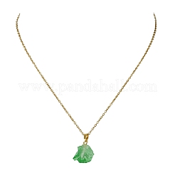 Dyed Natural Quartz Crystal Nuggets Pendant 304 Stainless Steel Cable Chain Necklaces&nbsp;NJEW-JN06185
