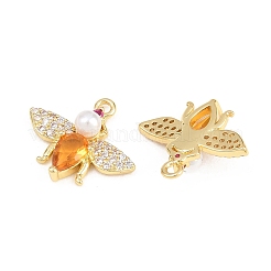 Brass Micro Pave Cubic Zirconia Pendants&nbsp;KK-H268-02G