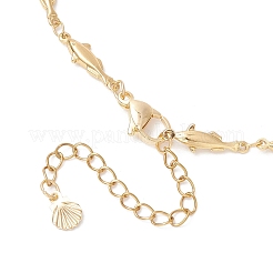 Brass Fish Link Chain Necklaces for Women&nbsp;NJEW-JN05521