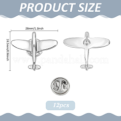 12Pcs Airplane Zinc Alloy Lapel Pin Backs&nbsp;JEWB-PH0001-36