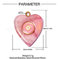 304 Stainless Steel Resin Pendants&nbsp;OY013-37G