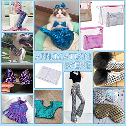 Fish Scale Pattern Polyester Fabric&nbsp;DIY-WH0899-324A