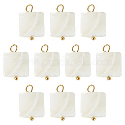 10Pcs Natural Shell Square Pendants&nbsp;STAS-TA0006-27