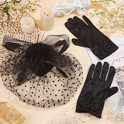 1 Pair Bowknot Pattern Gloves&nbsp;AJEW-GA0006-47A