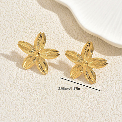 Stainless Steel Flower Stud Earrings&nbsp;LM9716
