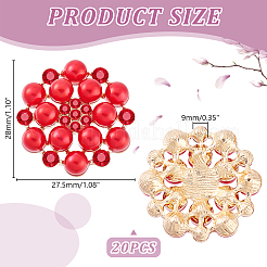 20pcs Alloy Rhinestone Cabochons&nbsp;ALRI-GA0001-08B