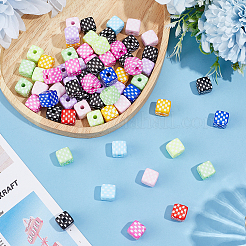 60Pcs Opaque Acrylic Beads&nbsp;SACR-DR0001-01B