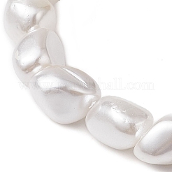 Electroplated Nuggets Shell Pearl Beaded Stretch Bracelets for Women&nbsp;BJEW-JB10710