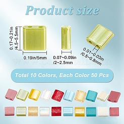 500Pcs 10 Colors 2-Hole Glass Seed Beads&nbsp;SEED-CN0001-03