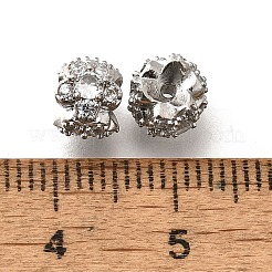 Brass Micro Pave Cubic Zirconia Beads&nbsp;KK-M318-14P