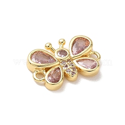 Brass Pave Cubic Zirconia Butterfly Links Connector Charms&nbsp;KK-L268-028G
