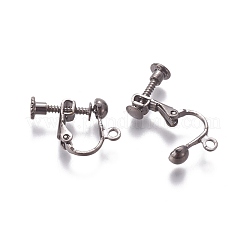 Rack Plated Brass Screw Clip-on Earring Findings&nbsp;KK-P169-04B