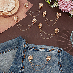6Pcs Alloy Hanging Chain Brooch for Men&nbsp;JEWB-UN0001-09G
