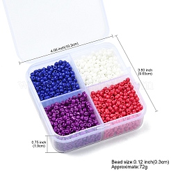 72G 4 Styles Glass Seed Beads&nbsp;SEED-YW0002-77D