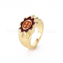 Alloy Enamel Wide Band Rings&nbsp;RJEW-N034-007E-RS