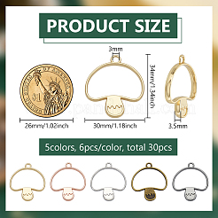 30Pcs 5 Colors Alloy Open Back Bezel Pendants&nbsp;FIND-FG0005-11