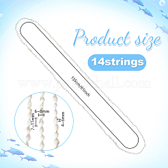 Natural Shell Beaded Long Necklaces for Women&nbsp;LS-AJEW-WH0460-131A