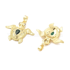 Tortoise Brass Micro Pave Cubic Zirconia Pendants&nbsp;KK-M325-09G