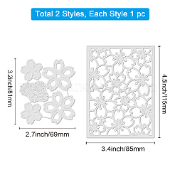 2Pcs 2 Styles Carbon Steel Cutting Dies Stencils&nbsp;DIY-WH0309-631