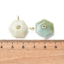 Natural Flower Amazonite Pendants&nbsp;G-P588-02G-10