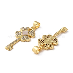 Brass Micro Pave Cubic Zirconia Pendants&nbsp;KK-D057-15G