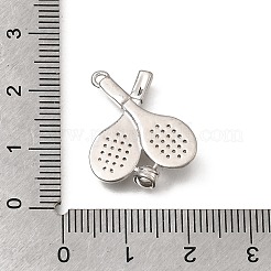 Brass Micro Pave Clear Cubic Zirconia Pendants&nbsp;KK-K427-23P