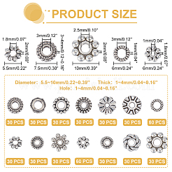 480Pcs 14 Styles Tibetan Style Alloy Spacer Beads&nbsp;TIBE-PH0002-13