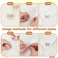 10Pcs 10 Styles Bowknot Shape Alloy ABS Plastic Pearl & Rhinestone Brooches for Backpack Clothes&nbsp;JEWB-GA0001-42