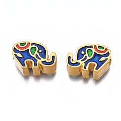 Rack Plating Alloy Enamel Beads&nbsp;ENAM-N056-027-B01