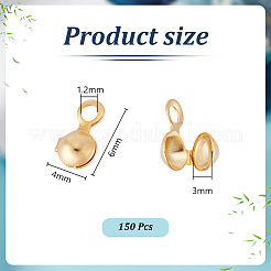 150Pcs Brass Bead Tips&nbsp;KK-UN0003-37