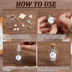 Transparent Glass Empty Bottles with Alloy Charms&nbsp;AJEW-DR00027