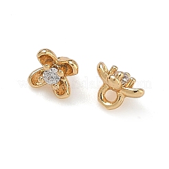 Brass Micro Pave Clear Cubic Zirconia Charms&nbsp;KK-B172-16G