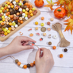 Thanksgiving Day Theme DIY Wood Beads Findings Kits&nbsp;DIY-PH0031-94B