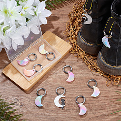 6Pcs 6 Style Moon Acrylic Pendant Shoe Charms&nbsp;HJEW-DR00002