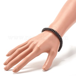 Black Coconut Shell Beads Stretch Bracelet&nbsp;BJEW-JB07353