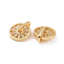 Rotatable Brass Micro Clear Pave Cubic Zirconia Pendants&nbsp;KK-E068-VC295