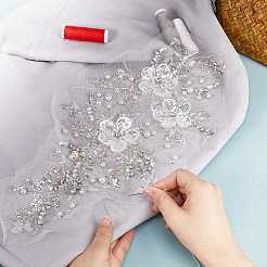 2Pcs 2 Style Flower of Life Pattern Polyester Computerized Embroidery Appliques&nbsp;DIY-GF0006-90