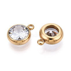 304 Stainless Steel & Cubic Zirconia Pendants&nbsp;STAS-T073-70B-G